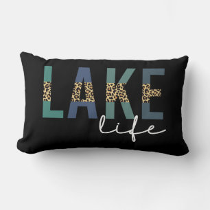 Lake Life Cheetah Print Typografie Kussen