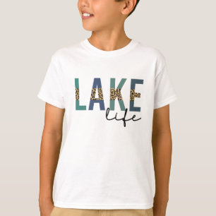 Lake Life Cheetah Print Typografie T-shirt