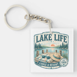 Lake Life Lodge & Resort Ouderwetse Meerzijde Over Sleutelhanger