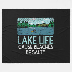 Lake Life Salty Beaches Fleece Deken