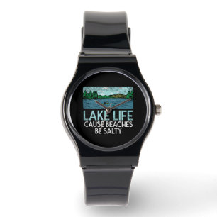 Lake Life Salty Beaches Horloge