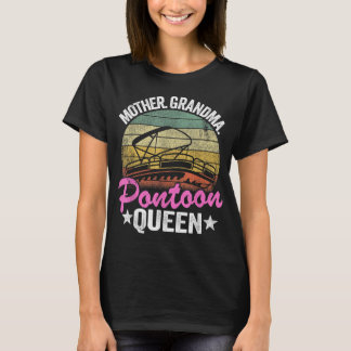 Lake Life Women Moeder Grandma Pontoon Queen T-shirt