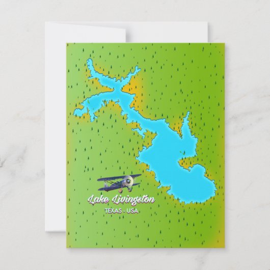 Lake livingston Texas map (Voorkant)
