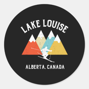 Lake Louise Alberta Canada Skivakantie Souvenir Ronde Sticker