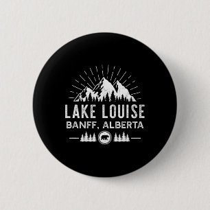 Lake Louise Californië - Bergwandelen Kanoën Ronde Button 5,7 Cm