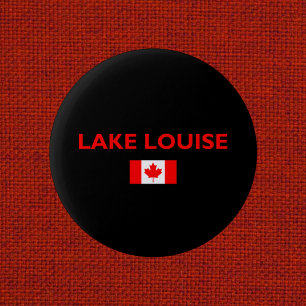 Lake Louise Canada Canadian Flag Dark Color Ronde Button 5,7 Cm