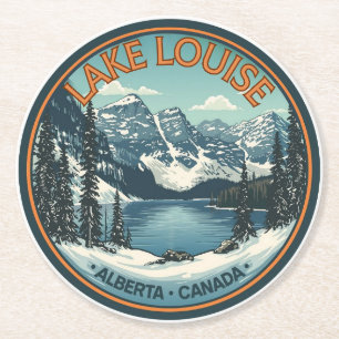 Lake Louise Canada Reis Cadeau Banff Nationaal Par Ronde Kartonnen Onderzetter
