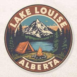 Lake Louise Canada Reis Cadeau Banff Nationaal Par Ronde Kartonnen Onderzetter