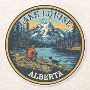 Lake Louise Canada Reis Cadeau Banff Nationaal Par Ronde Kartonnen Onderzetter
