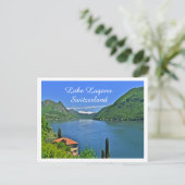 LAKE LUGANO, ZWITSERLAND BRIEFKAART (Staand voorkant)