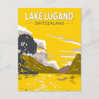 Lake Lugano Zwitserland Reiskunst Vintage