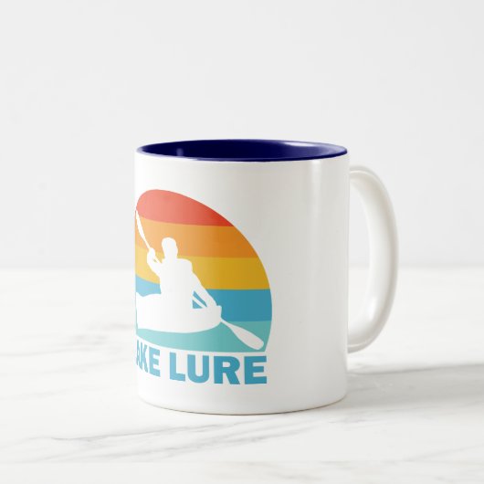 Lake Lure North Carolina Kayak Tweekleurige Koffiemok (Voorkant rechts)