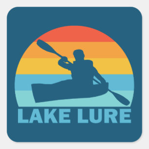 Lake Lure North Carolina Kayak Vierkante Sticker