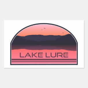 Lake Lure North Carolina Rode Zonsondergang is inc Rechthoekige Sticker