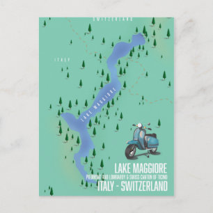 Lake Maggiore Italië - Zwitserland-kaart Briefkaart