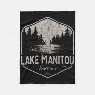 Lake Manitou Indiana Buiten Activiteiten Vintage  Fleece Deken