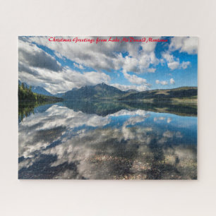 Lake McDonald Glacier Park .Kerstgroeten Legpuzzel