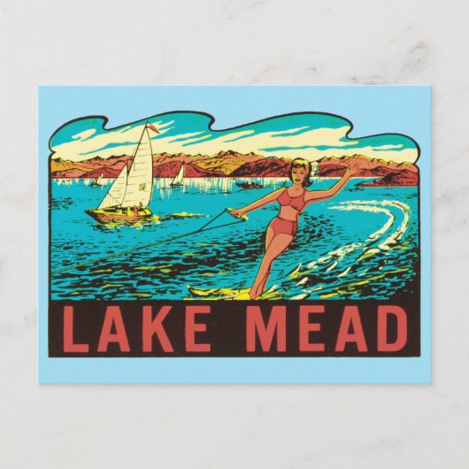  Lake Mead Nevada NV State Label Briefkaart (Voorkant)