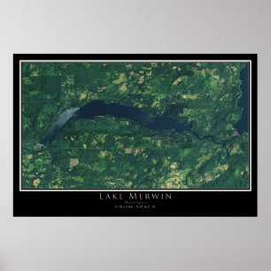 Lake Merwin Washington Satellite Poster Map