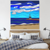 Lake Michigan - Canvas (40 "x40") Afdruk (Insitu (Slaapkamer))