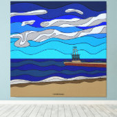 Lake Michigan - Canvas (40 "x40") Afdruk (Insitu (Houten vloer))