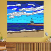 Lake Michigan - Canvas (40 "x40") Afdruk (Insitu (Woonkamer))
