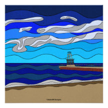 Lake Michigan - Foto afdrukken 24 "x24"
