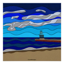 Lake Michigan - Glanzend Poster 20 "x20"