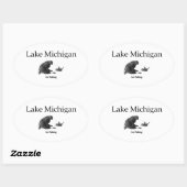Lake Michigan Ice Vist Ovale Sticker (Vel)