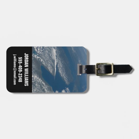 Lake Michigan, Lake Huron en de staat Michigan. Bagagelabel (Voorkant horizontaal)