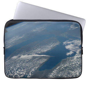 Lake Michigan, Lake Huron en de staat Michigan. Laptop Sleeve