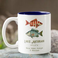 Lake Michigan nautische gestreepte vis Mok