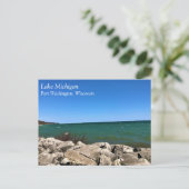 Lake Michigan, Port Washington, WI Briefkaart (Staand voorkant)