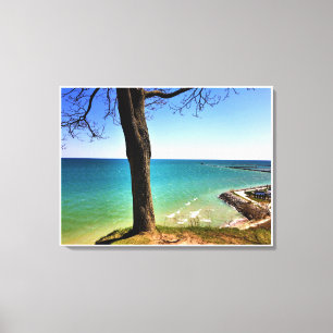 Lake Michigan, Port Washington, WI Canvas Afdruk