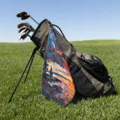 Lake Michigan Sunset Natuur Landschapsontwerp Golfhanddoek (Groen)