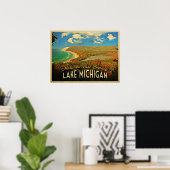 Lake Michigan Vintage Poster (Thuiskantoor)