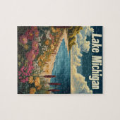 Lake Michigan Vintage Reizen Legpuzzel (Horizontaal)