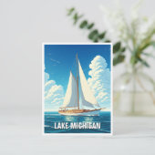 Lake Michigan zeilboot Briefkaart (Staand voorkant)