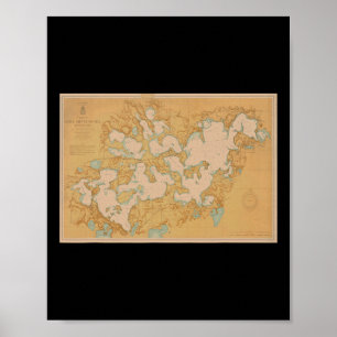 Lake Minnetonka kaart T-shirt Poster