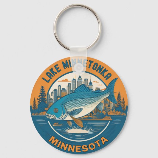 Lake Minnetonka, Minnesota vissen en varen Sleutelhanger (Voorkant)