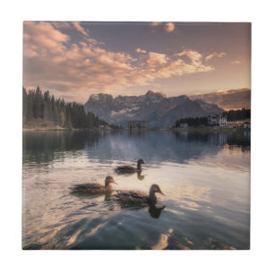Lake Misurina Dolomites, Italië Tegeltje