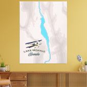 Lake Mohave Nevada Map Canvas Afdruk (Insitu (Woonkamer))