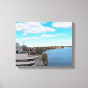 Lake Monona en Downtown Madison Canvas Afdruk