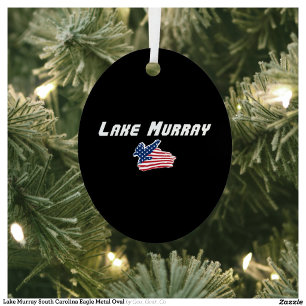 Lake Murray South Carolina Eagle Metalen Ovaal Ornament