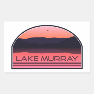 Lake Murray South Carolina Rode Zonsopgang Rechthoekige Sticker