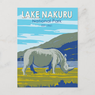 Lake Nakuru Nationaal Park Witte neushoorn Reizen Briefkaart
