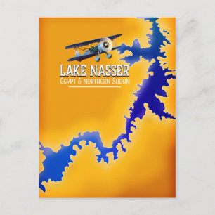 Lake Nasser Egypt en Sudan Map Briefkaart