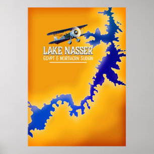 Lake Nasser Egypt en Sudan Map Poster