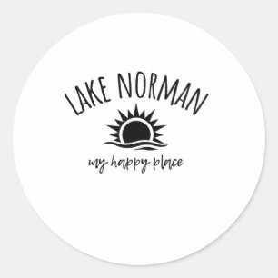 Lake Norman Mijn Gelukkige Plek Nc Varen Vissen Ka Ronde Sticker