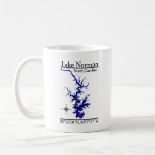 Lake Norman North Carolina Gedetailleerde kaart mo Koffiemok
